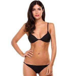 Black cheeky bottom bikini swimsuit
